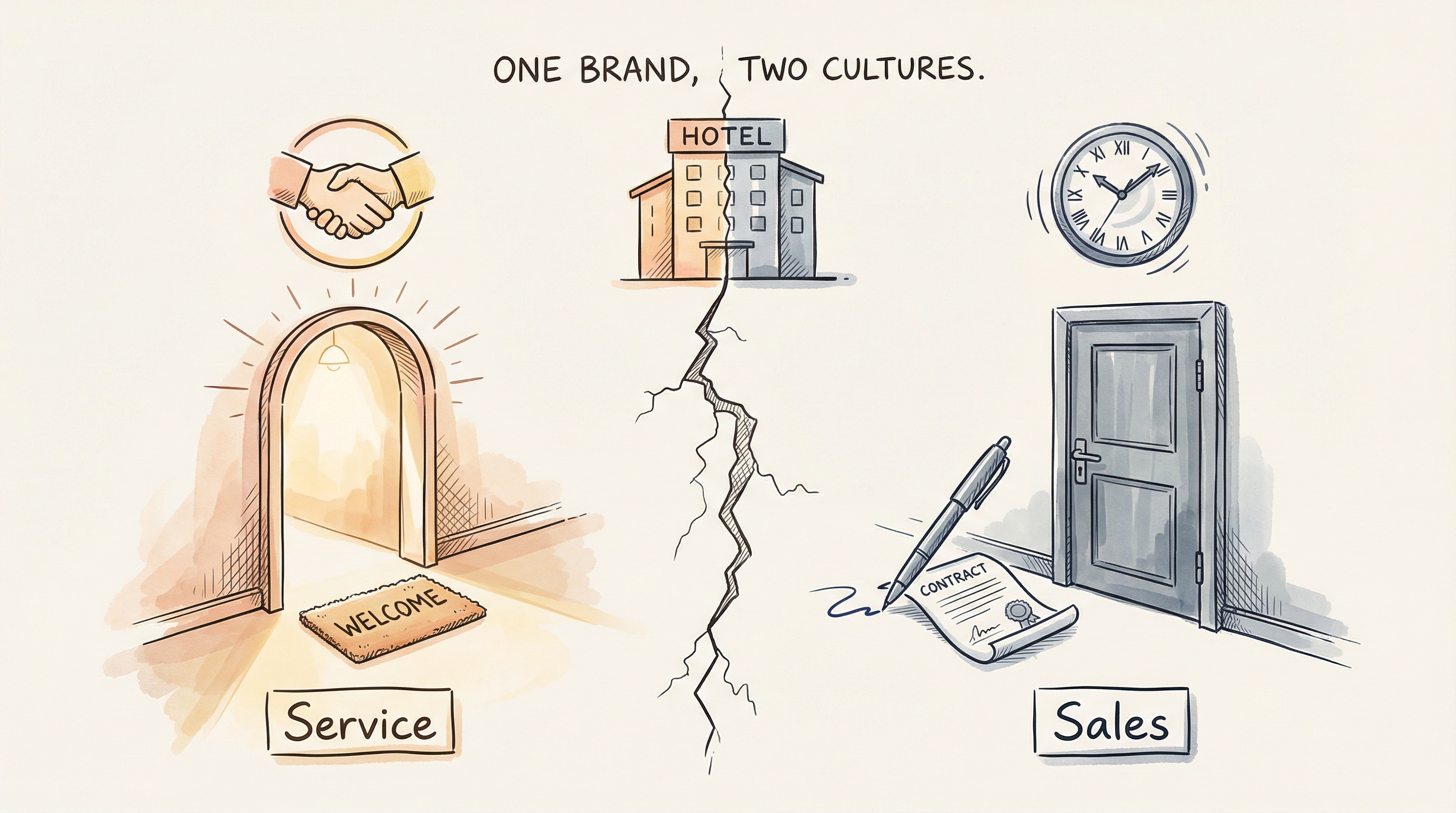 Service culture versus sales culture — the gap that breaks trust